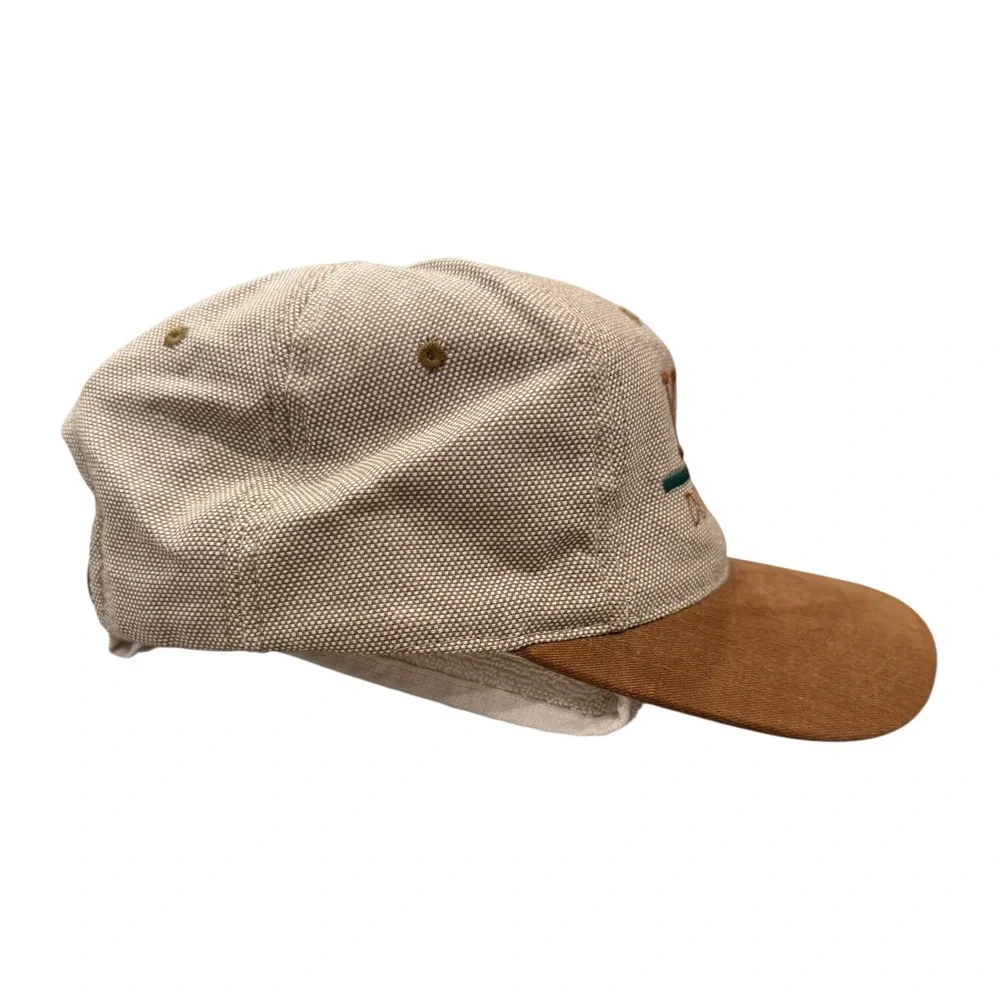 VTG Ducks Unlimited Hat Men Brown Tan Canvas Snapback USA Made Logo